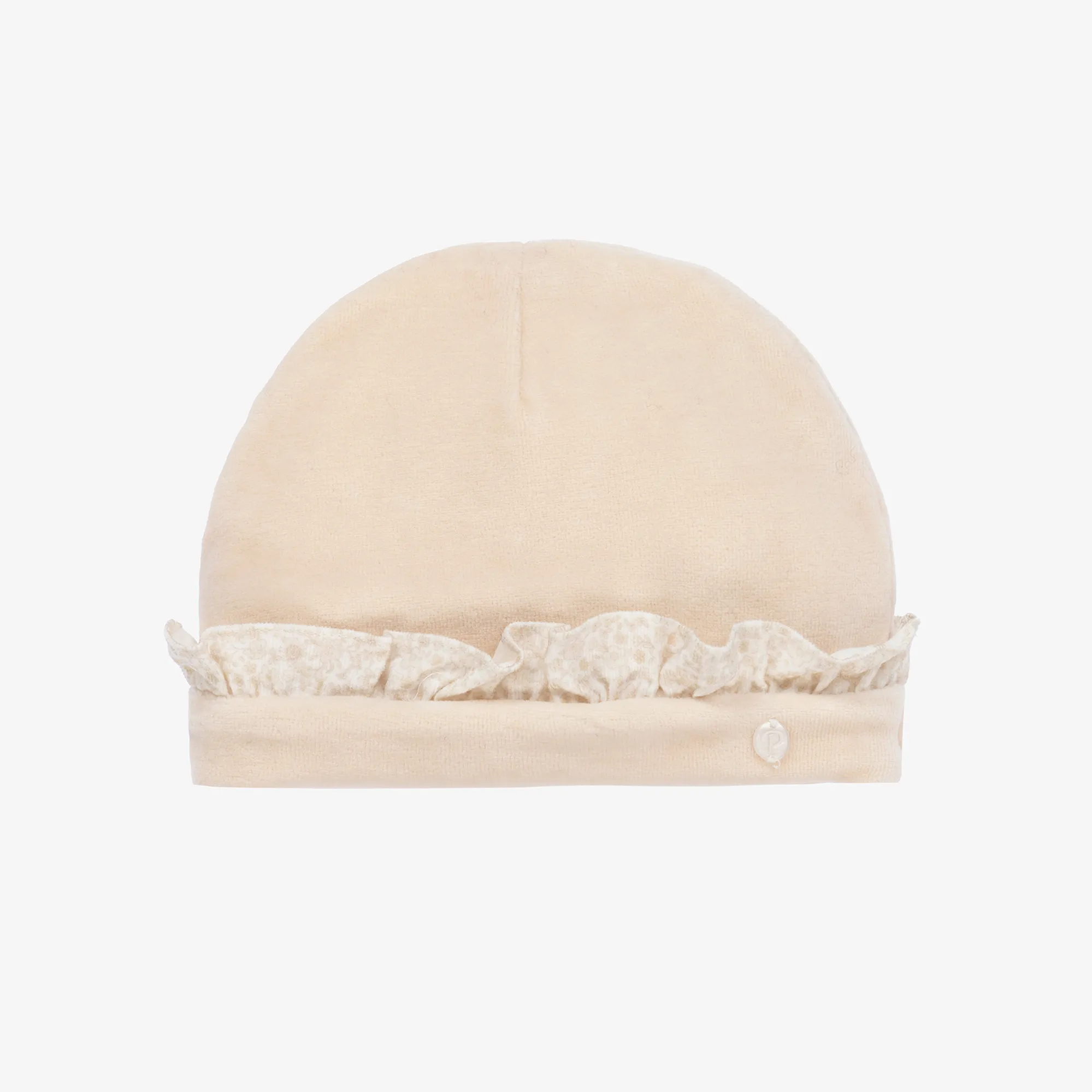 Baby Girls Beige Velour Hat