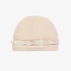 Baby Girls Beige Velour Hat