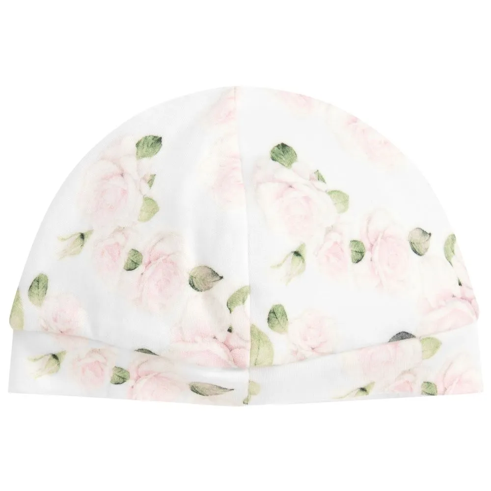 Baby Girls White Cotton Hat