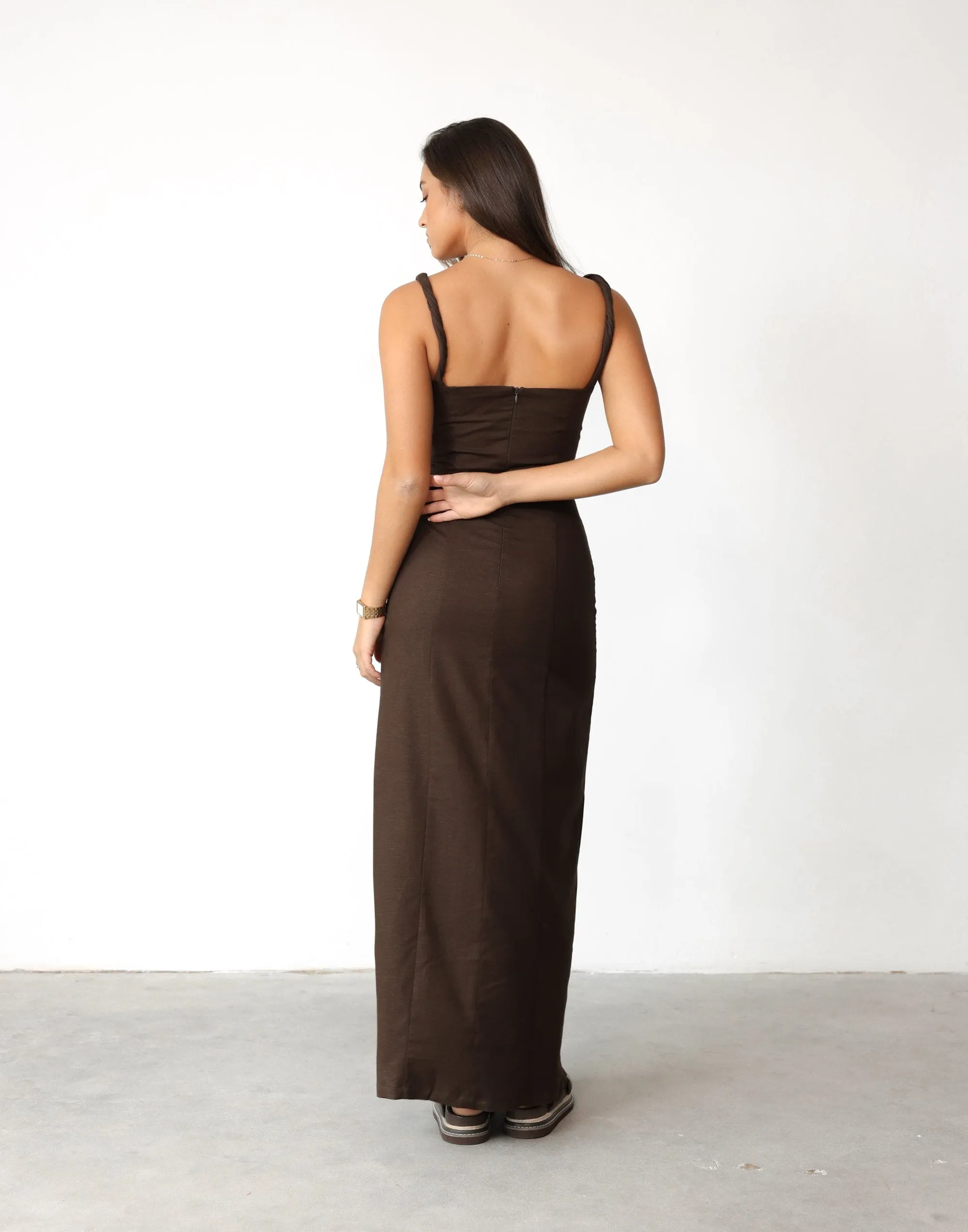 Chocolate Brown Bacalar Maxi Dress