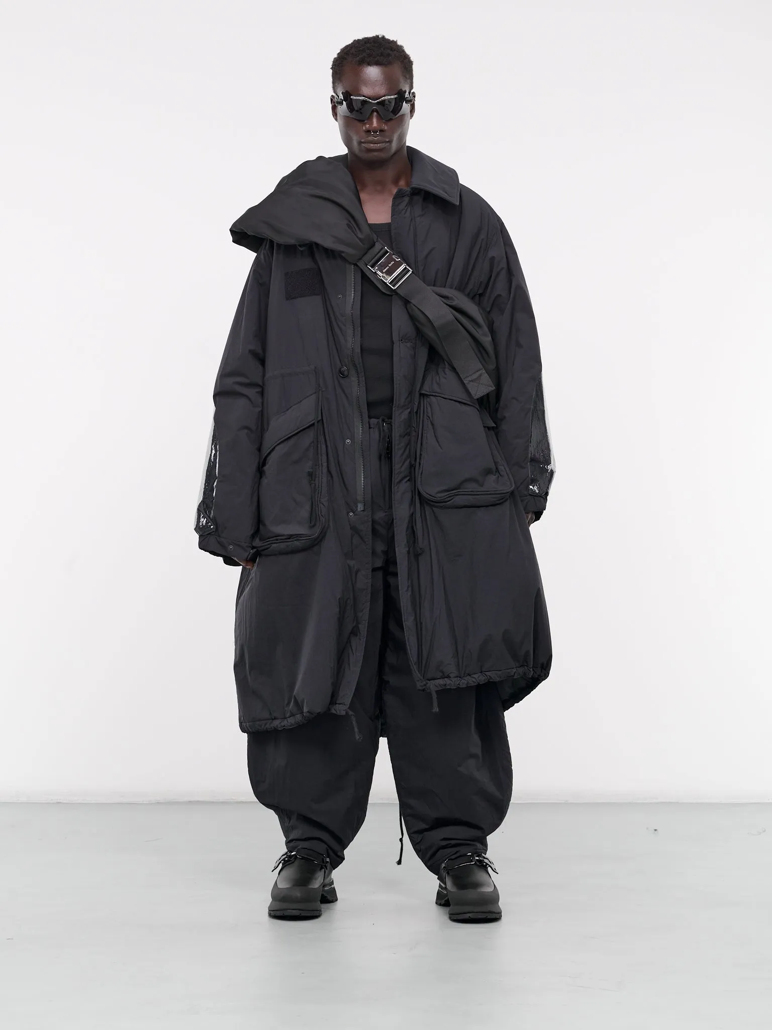 Baggy Drawstring Trousers (08PT-N-BLACK)