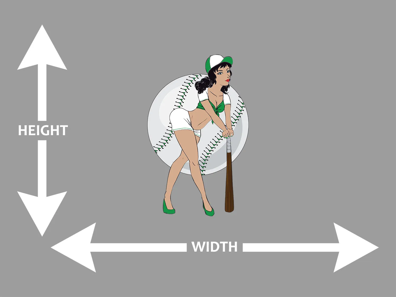 Baseball Pinup Girl Wall Art Decal