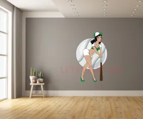 Baseball Pinup Girl Wall Art Decal