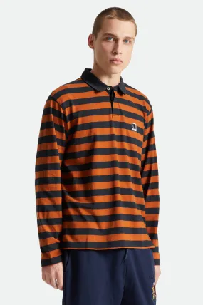 Beta Rugby L/S Knit Top - Black/Caramel