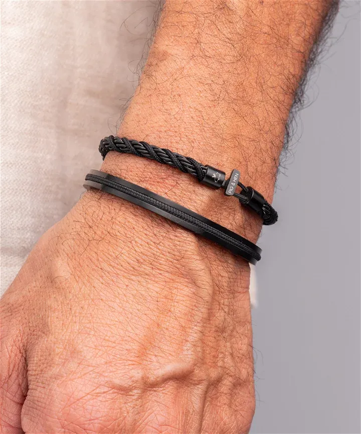 Men's Black Twisted Bracelet