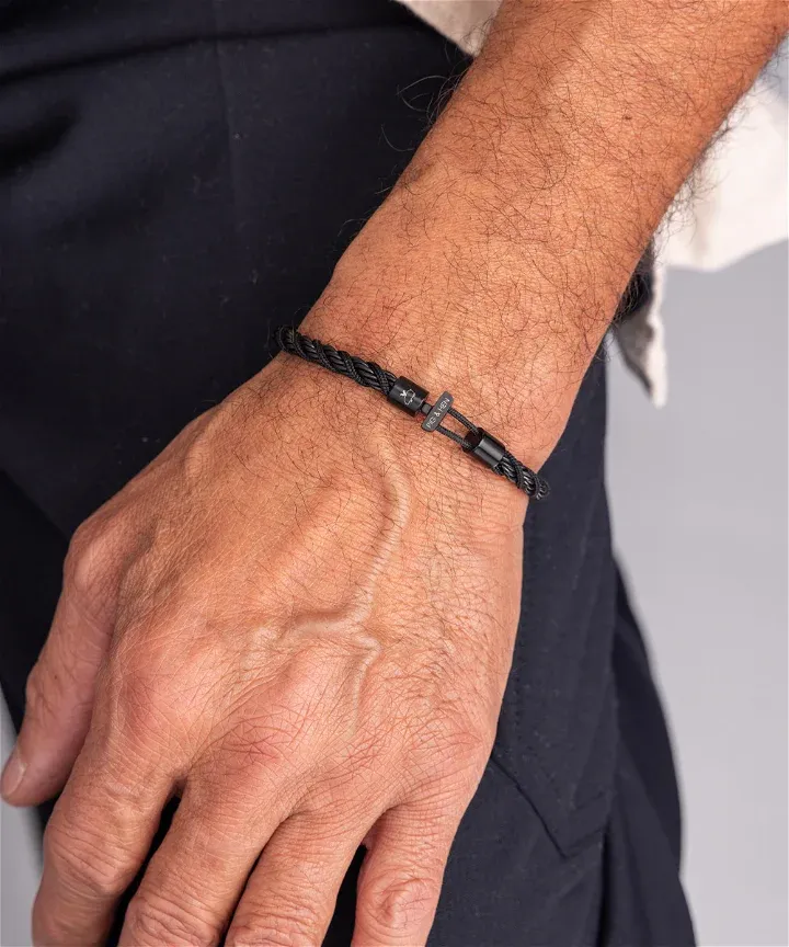 Men's Black Twisted Bracelet