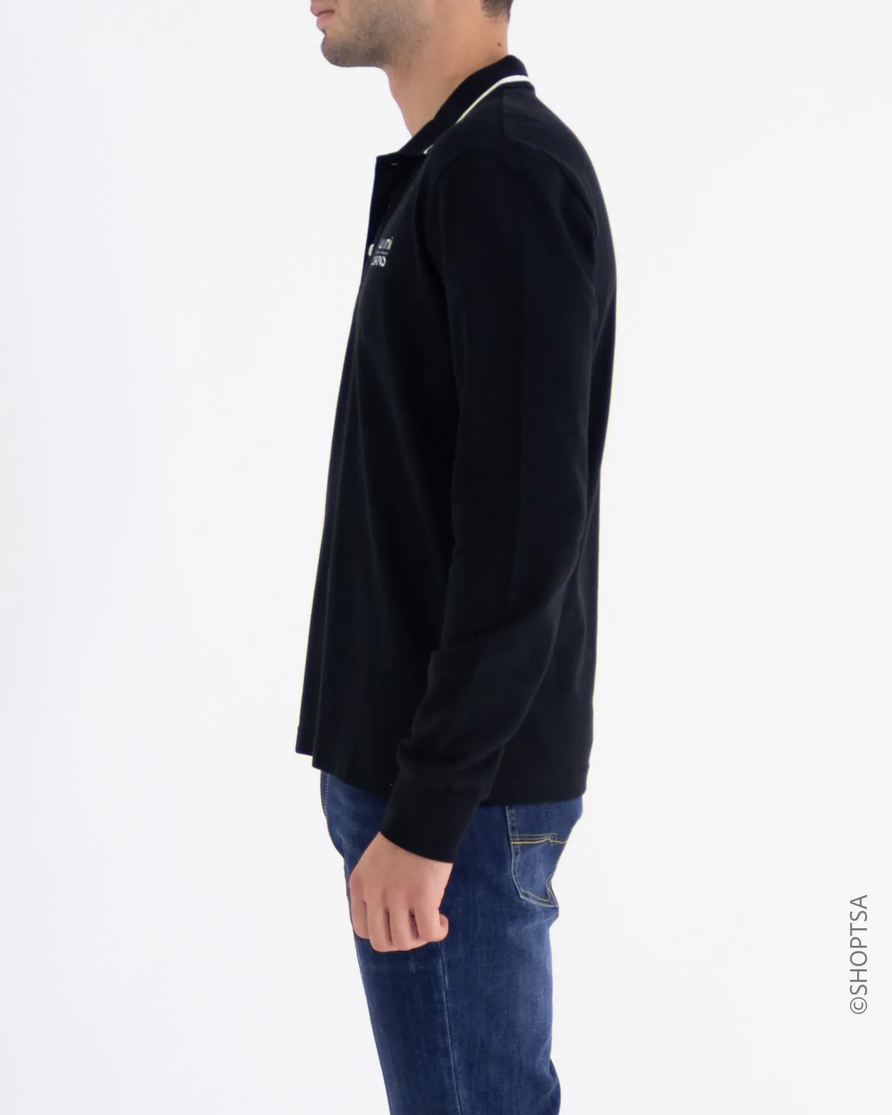 Black Gaudì Long Sleeve Polo