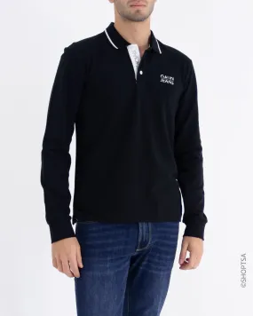 Black Gaudì Long Sleeve Polo