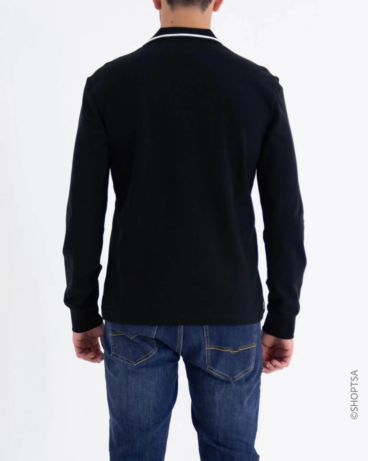 Black Gaudì Long Sleeve Polo