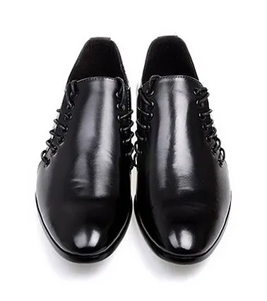 Double Lace Up Black Leather Men's Oxford Loafers