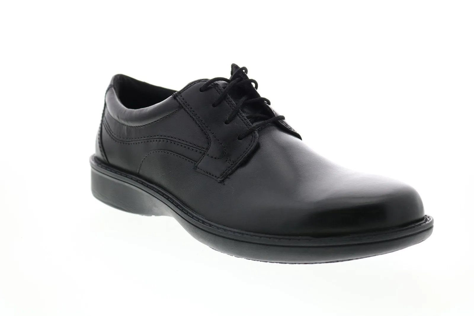 Black Leather Plain Toe Oxfords for Men by Clarks