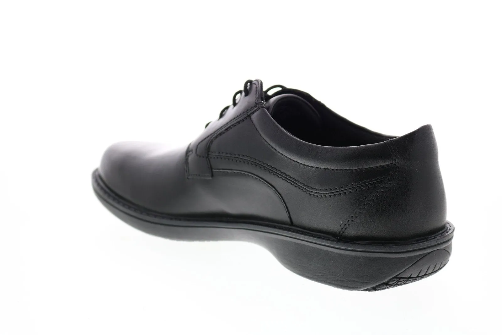 Black Leather Plain Toe Oxfords for Men by Clarks