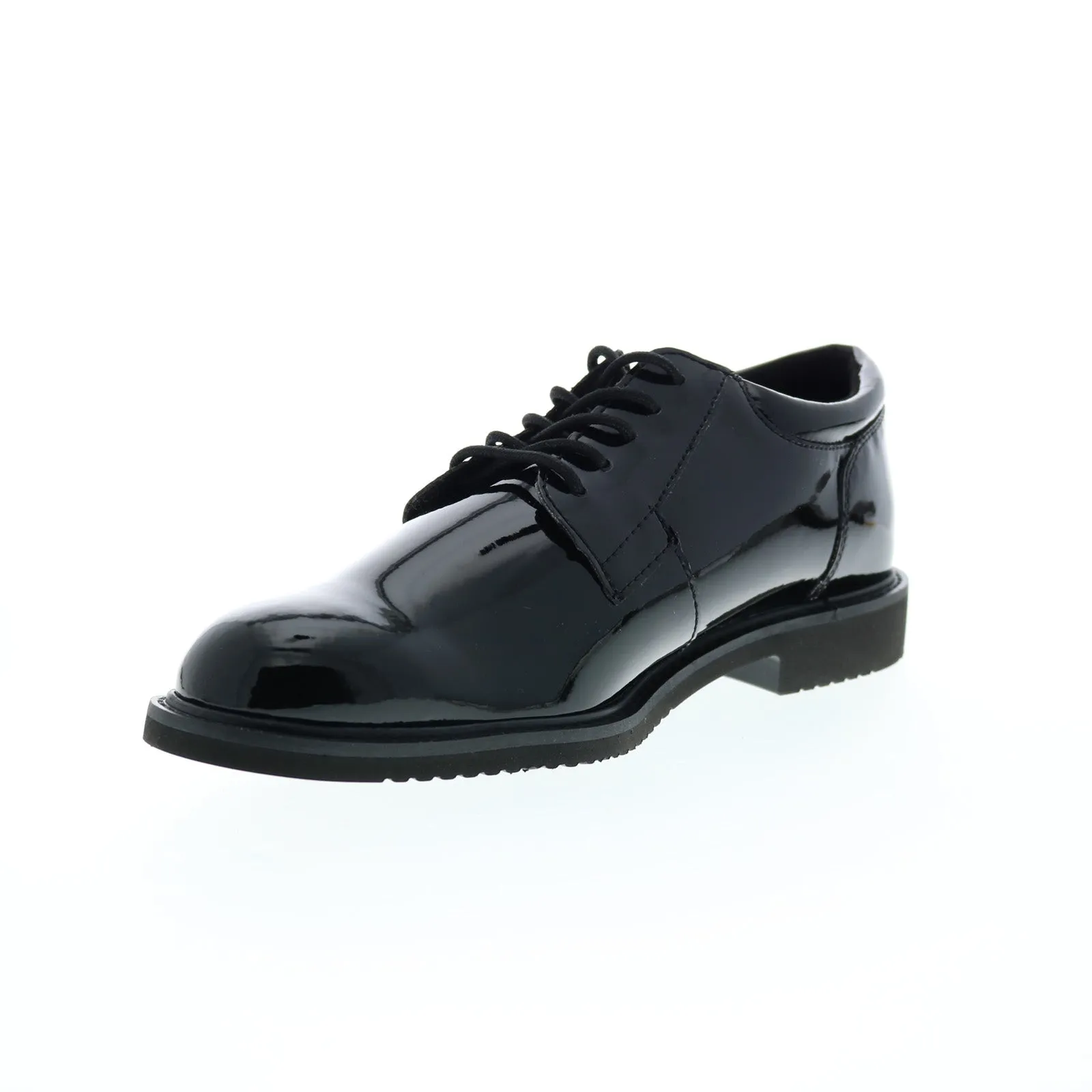 Black Plain Toe Oxfords for Men by Bates Sentry Lux High Gloss E01851