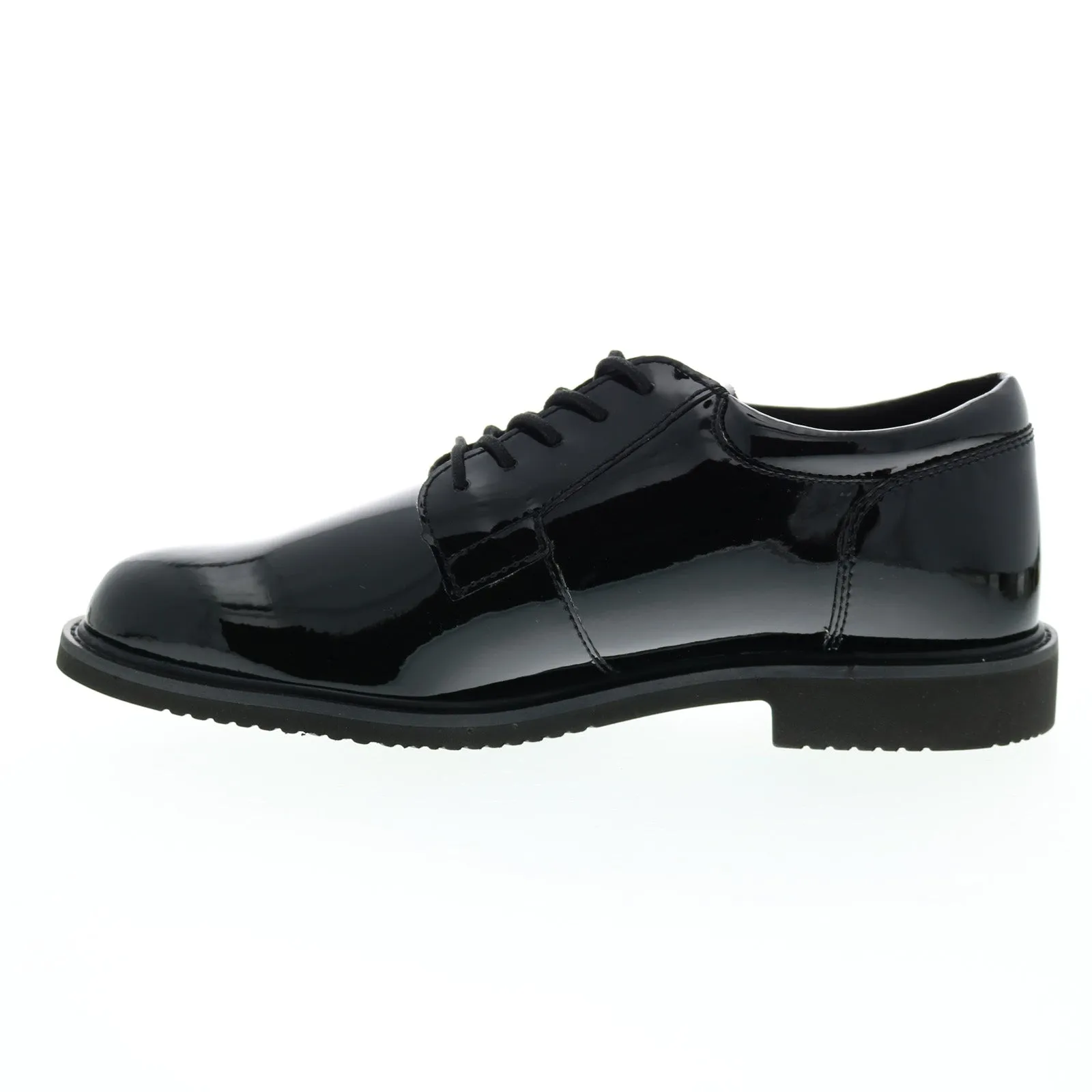 Black Plain Toe Oxfords for Men by Bates Sentry Lux High Gloss E01851