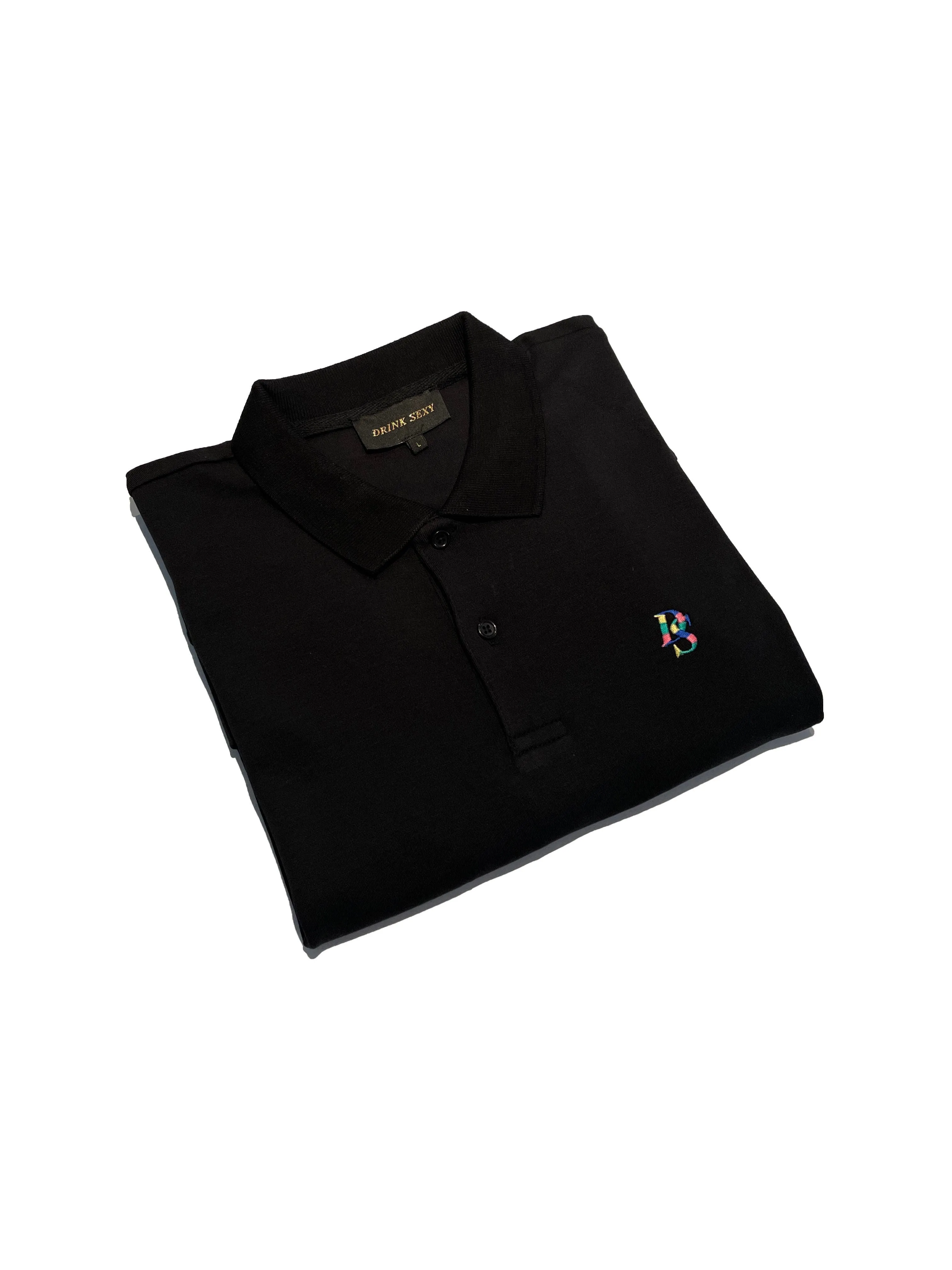 Black Polo ''Rainbow DS Embroidery''