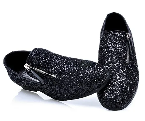 Black Sequins Mens Oxfords Loafers