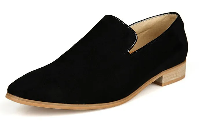 Black Suede Men's Oxford Dress Flats