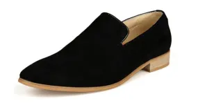 Black Suede Men's Oxford Dress Flats