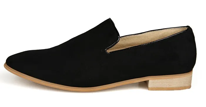 Black Suede Men's Oxford Dress Flats