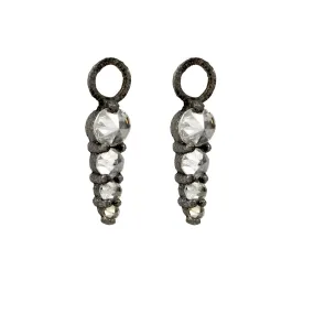 Blackened Prong-Set Graduated Diamond Charms