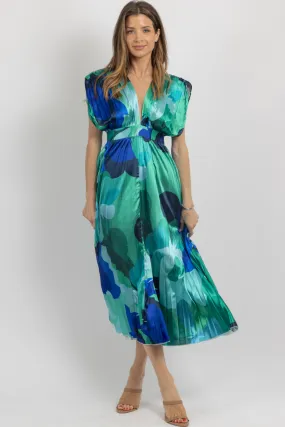 BLUE HUES STATEMENT SHOULDER DRESS