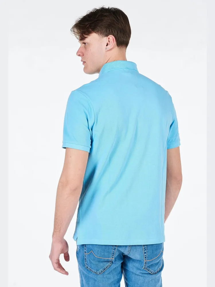 Blue Pique Polo Shirt