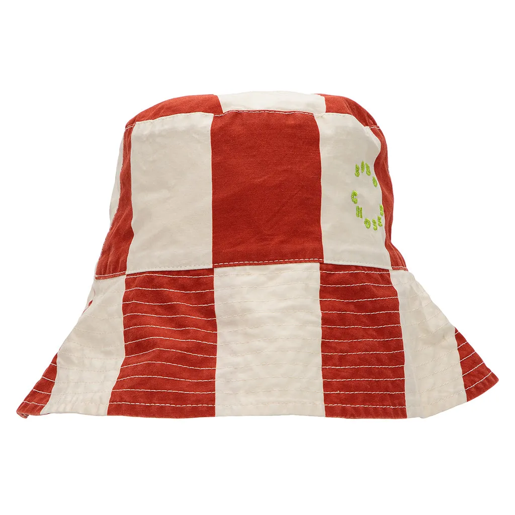 Bobo Choses Red Striped Fisherman Hat Unisex