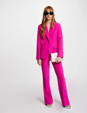 Bootcut trousers with darts dark pink women