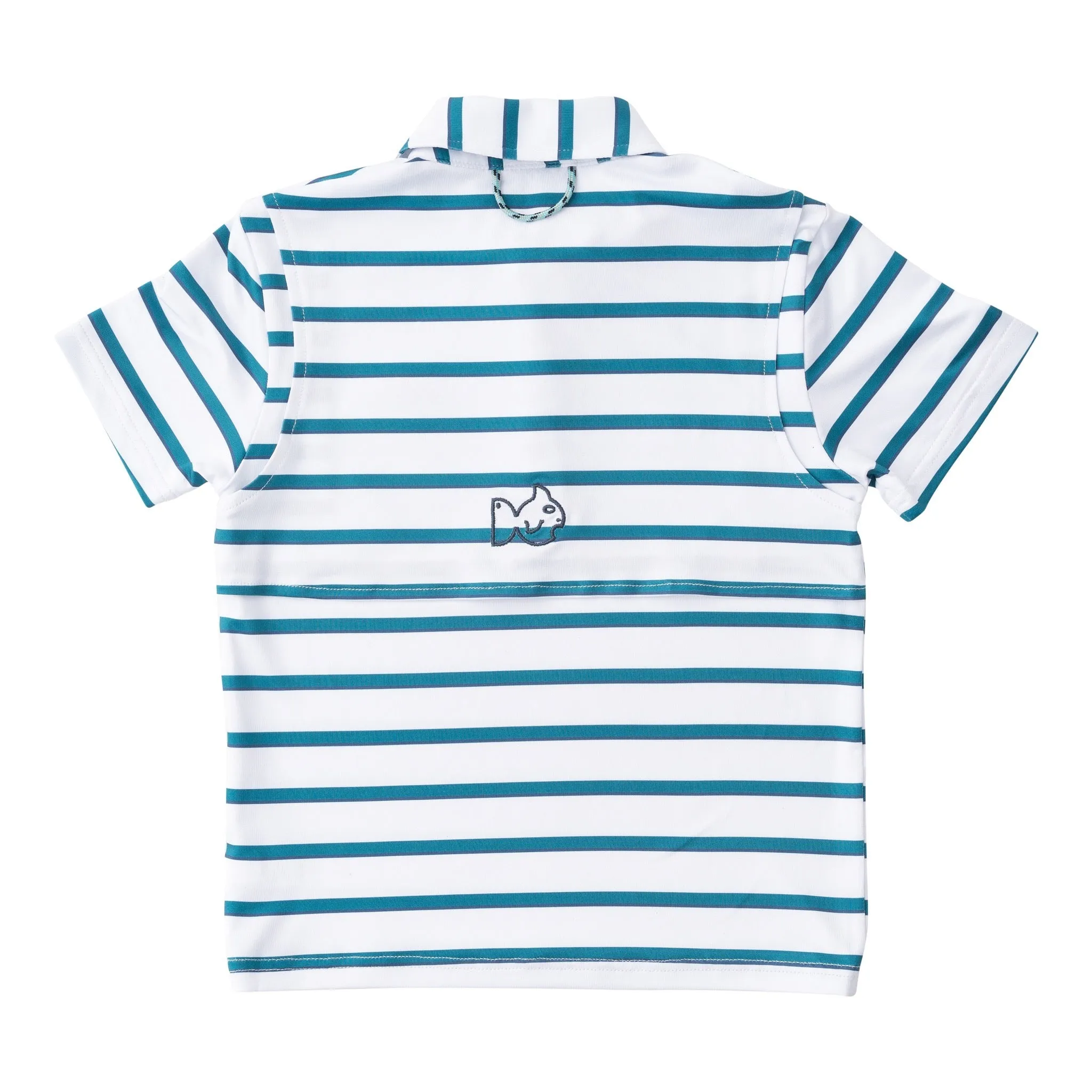 Boys' Short Sleeve Pro Performance Polo in Alexandrite Fairway Stripe