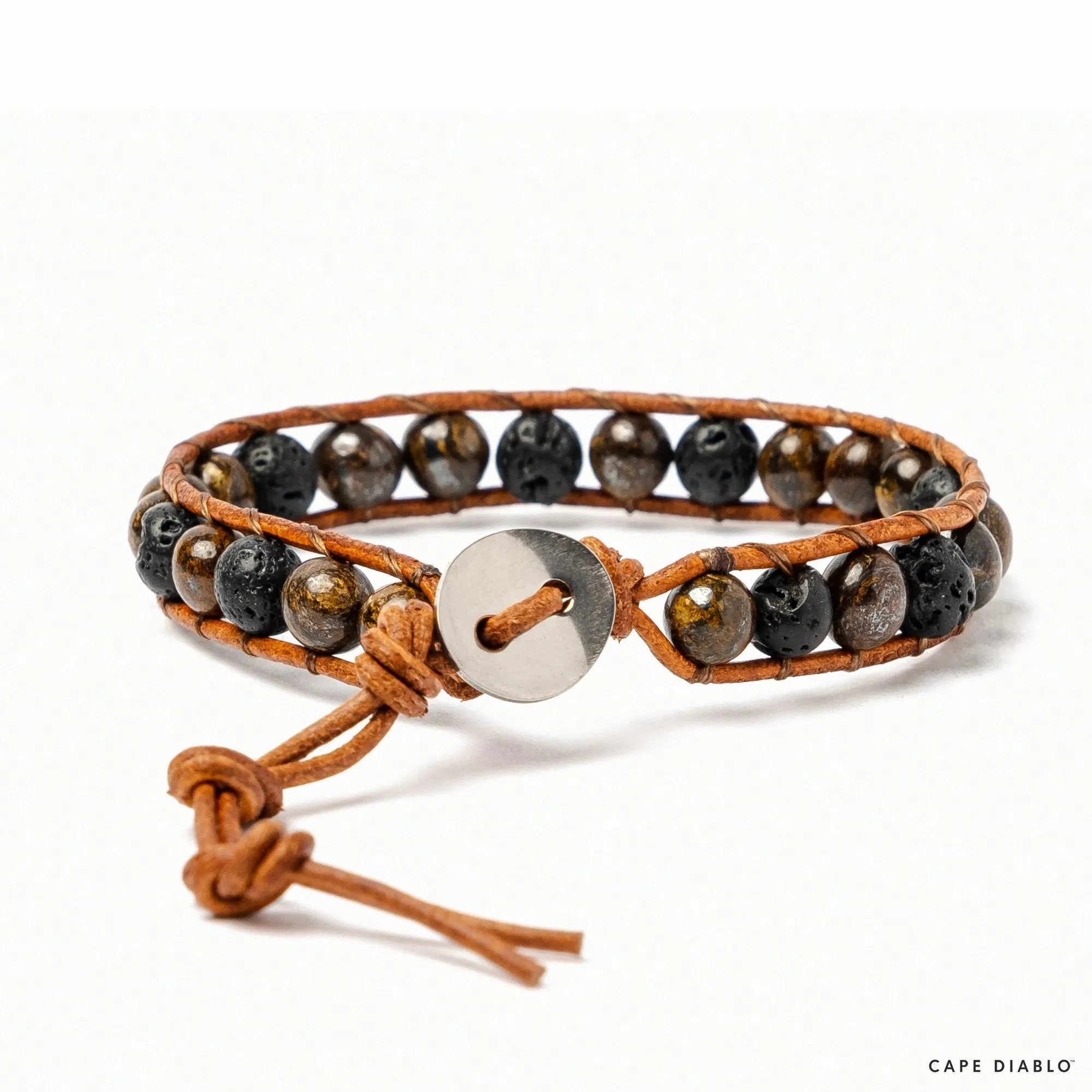 Men's Bracelet with Bronzite & Lava