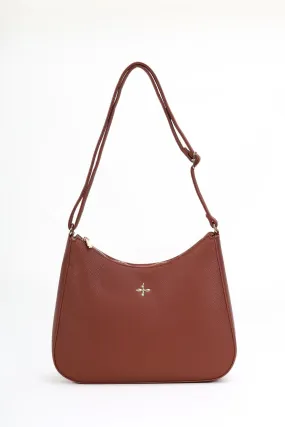 Brown Curved Top Tote Bag