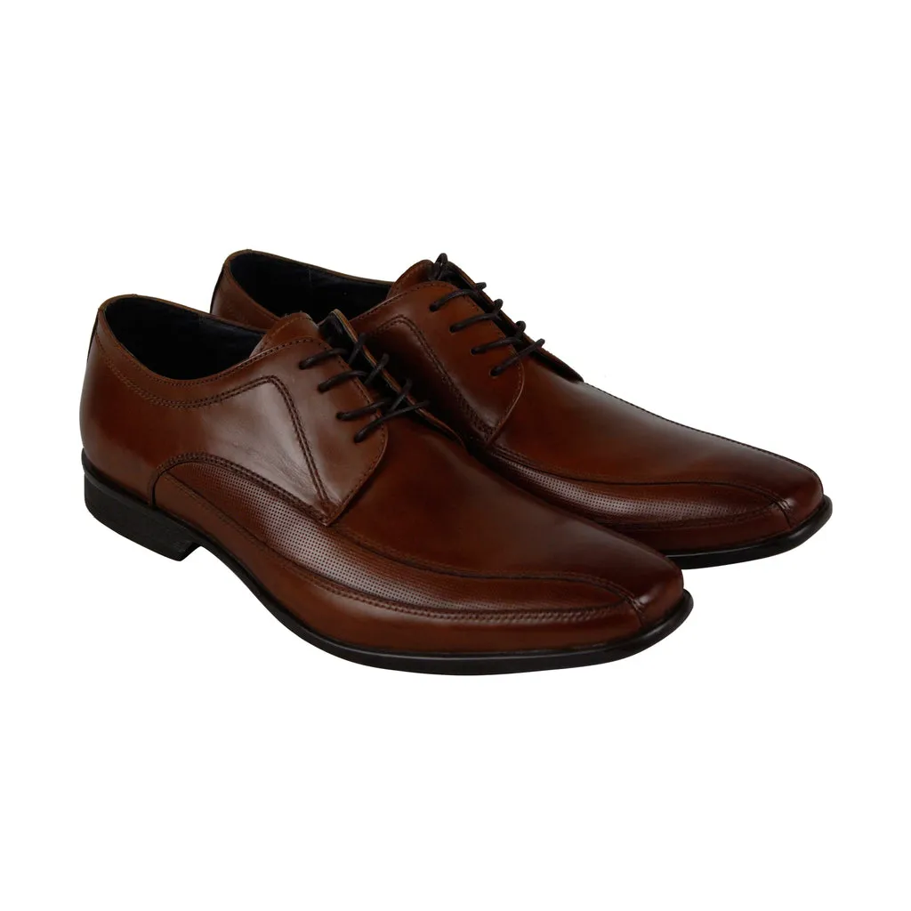 Brown Leather Plain Toe Oxfords by Kenneth Cole New York Extra Distance