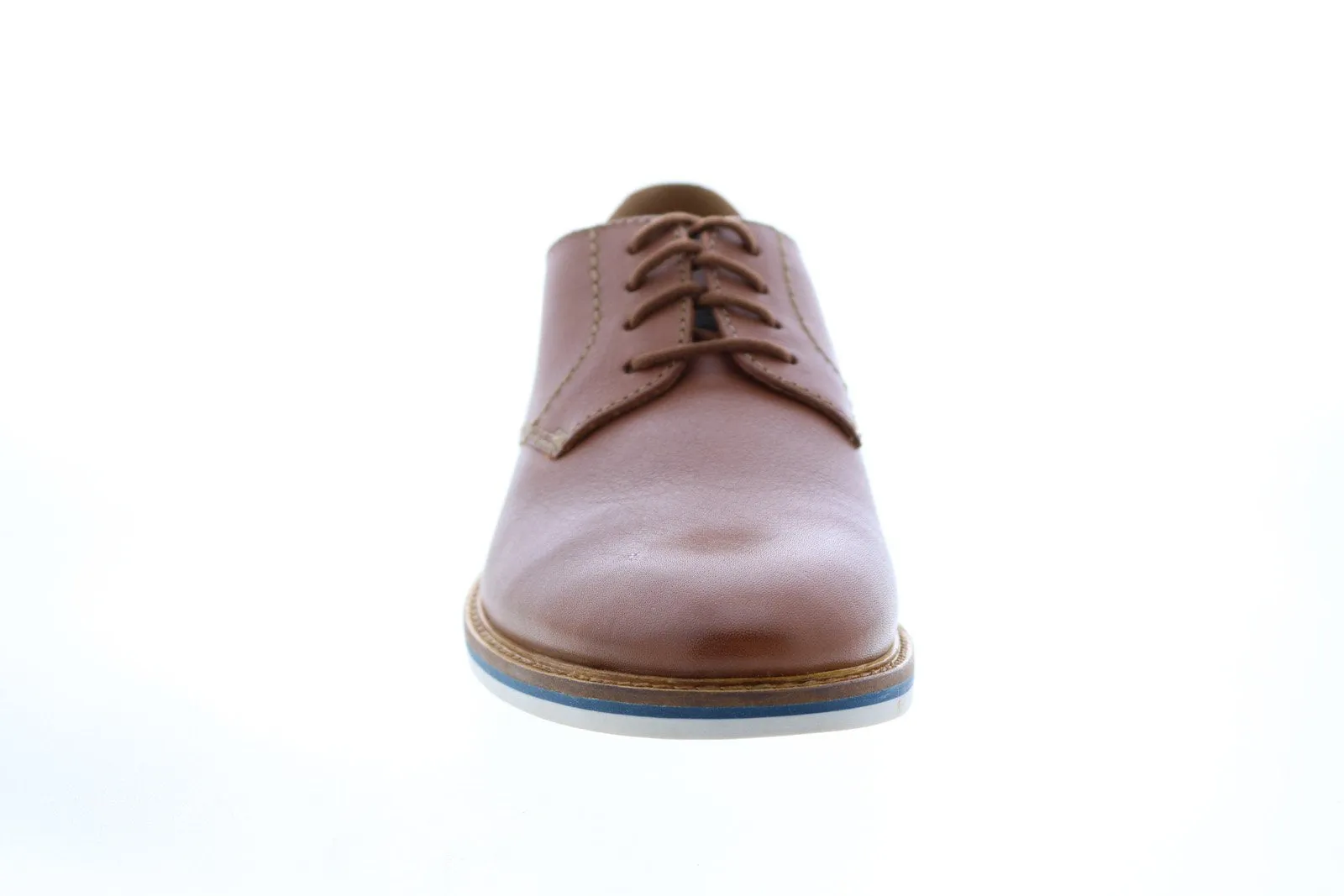 Brown Wide Leather Plain Toe Oxfords