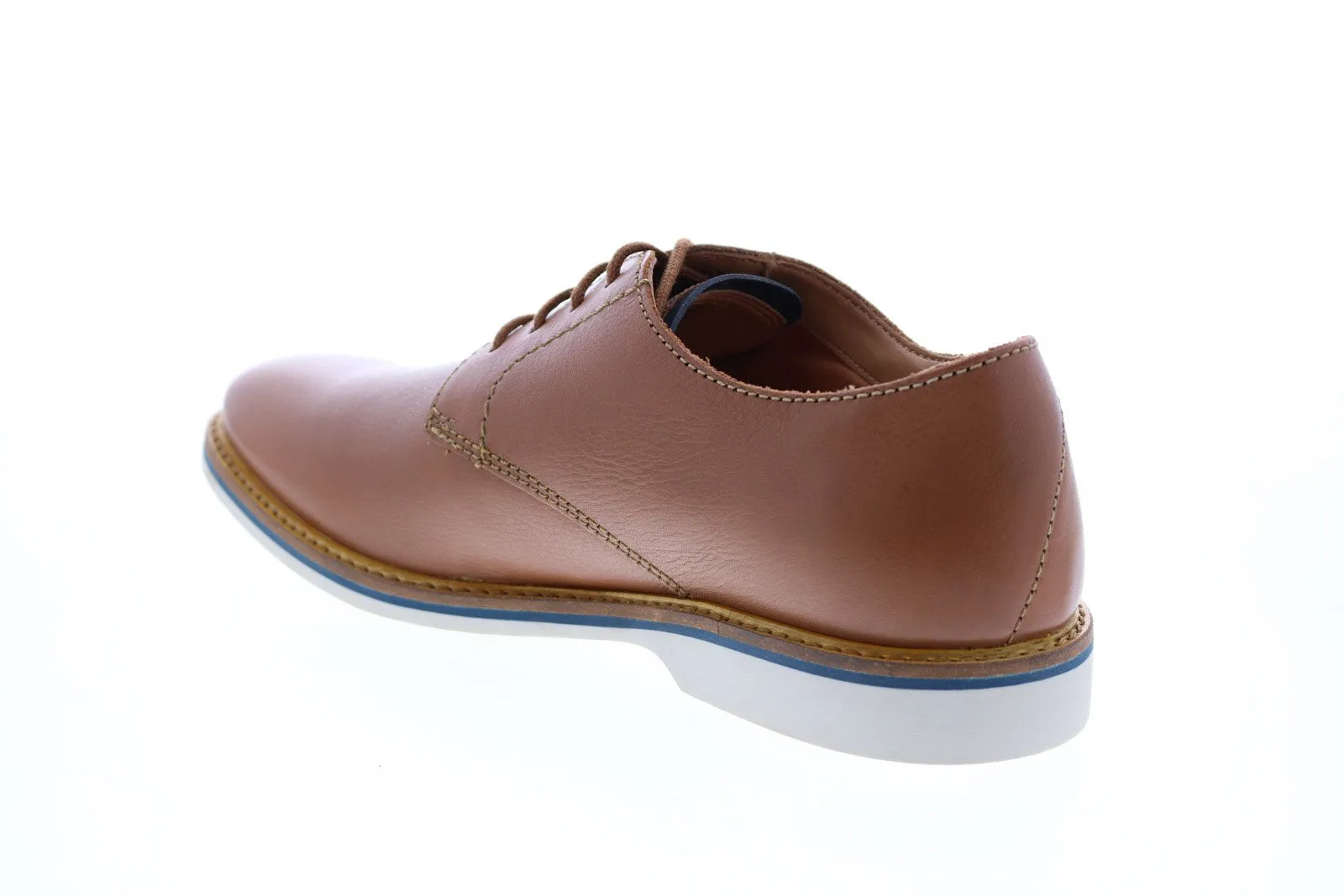 Brown Wide Leather Plain Toe Oxfords