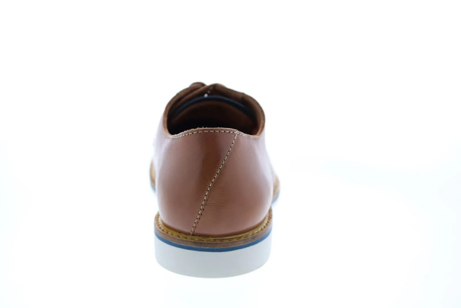 Brown Wide Leather Plain Toe Oxfords