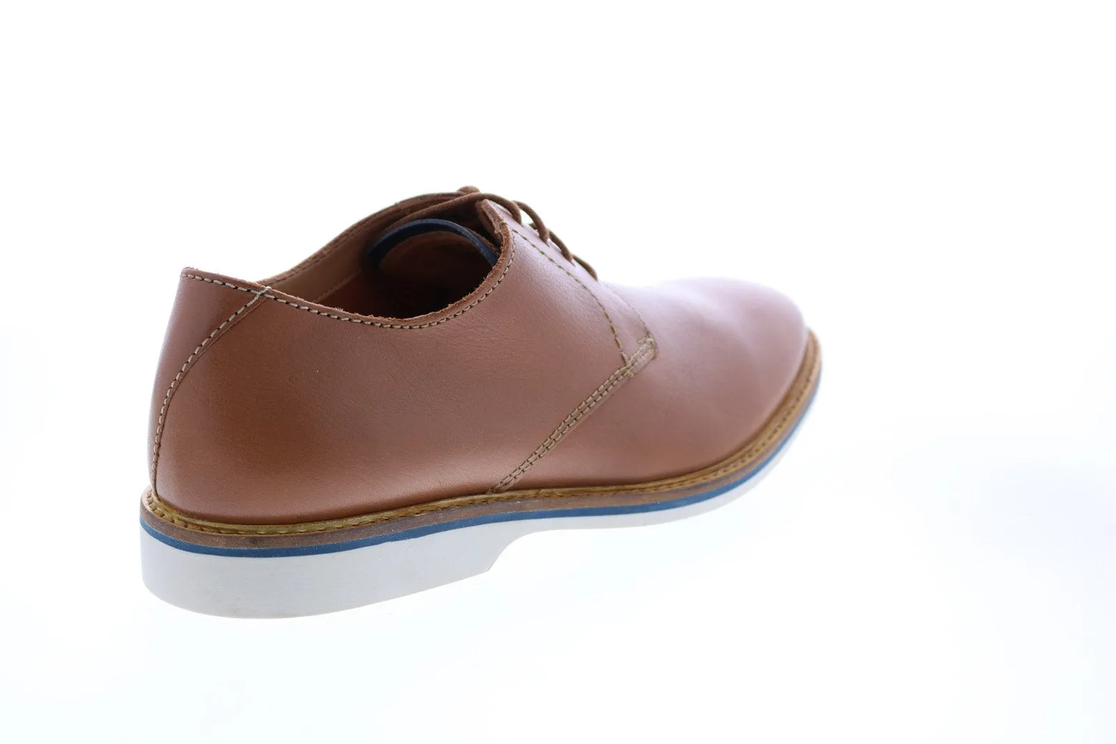 Brown Wide Leather Plain Toe Oxfords