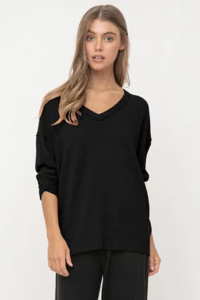 V-Neck Drop Shoulder Sweatshirt