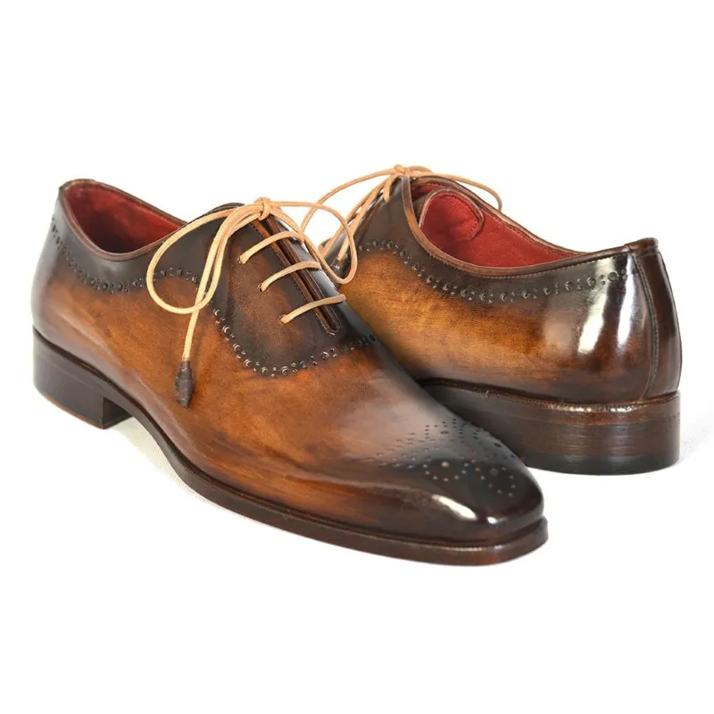 Paul Parkman Camel Medallion Toe Oxfords