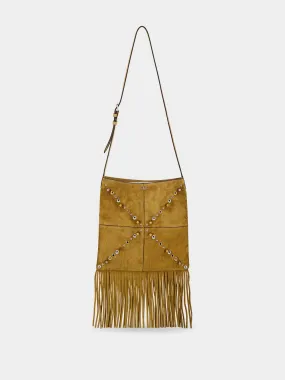 Camel Suede Nellcte Fringe Shoulder Bag