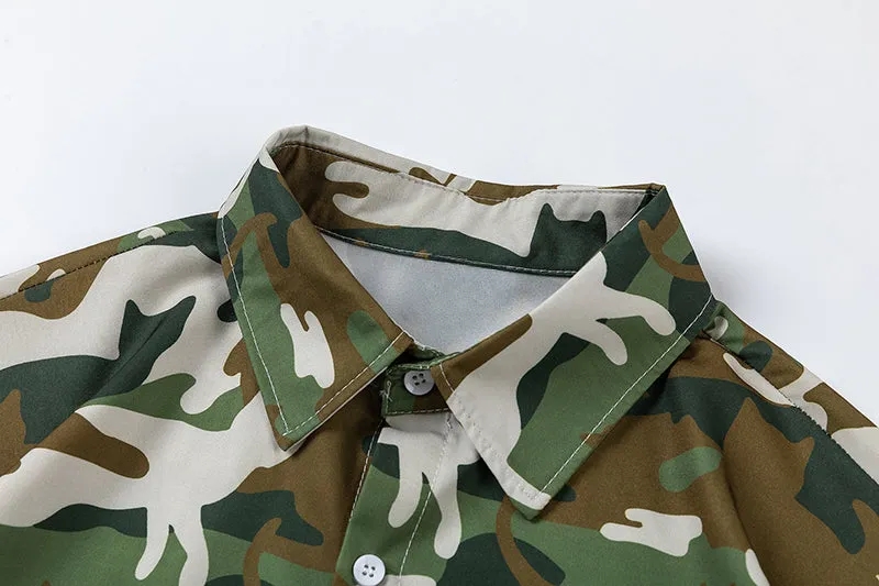 Camouflage | Button Polo T-Shirt