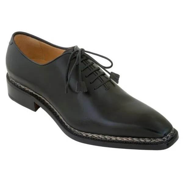 Black Norwegian Stitch Oxfords Size 12 by Caporicci