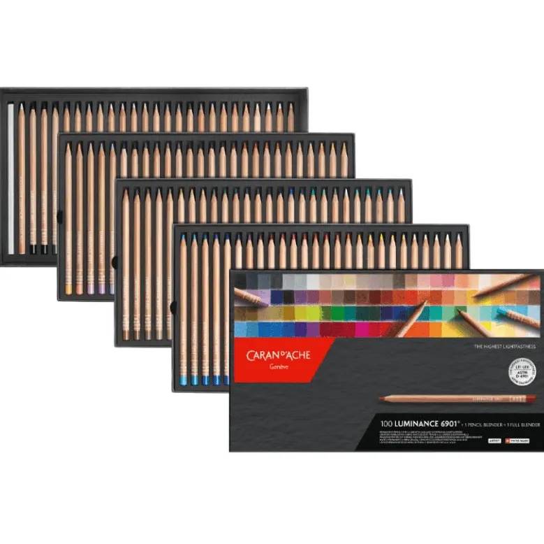 Caran d'Ache 100 Luminance 6901 Coloured Pencils Set Artists Professional