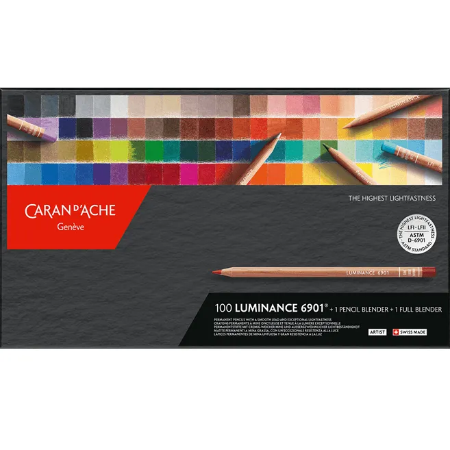 Caran d'Ache 100 Luminance 6901 Coloured Pencils Set Artists Professional