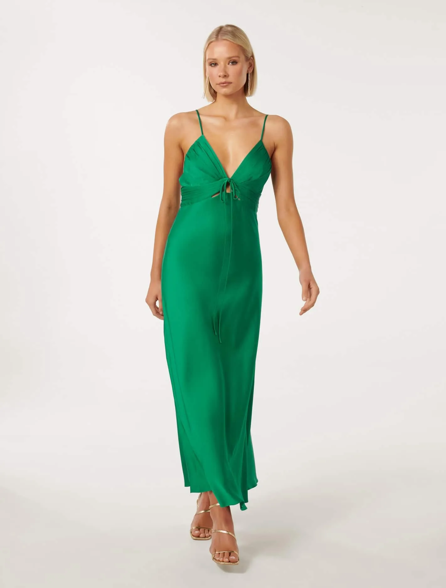 Cassia Satin Cut-Out Dress