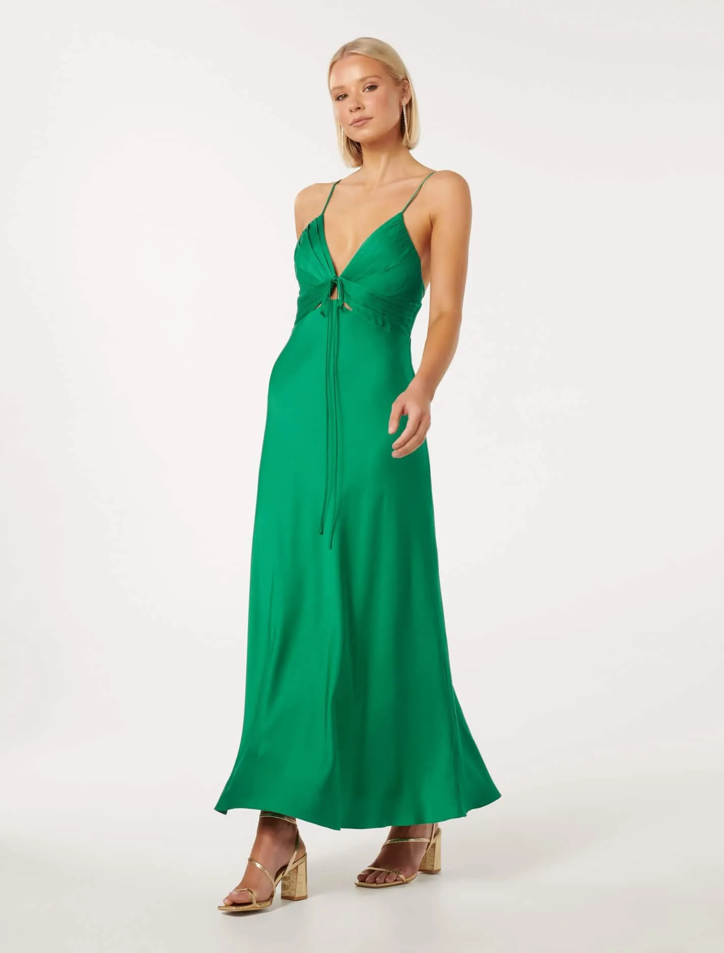 Cassia Satin Cut-Out Dress