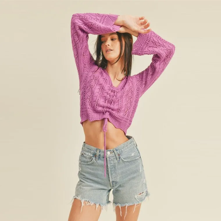 Cinched Knit Top (Orchid)