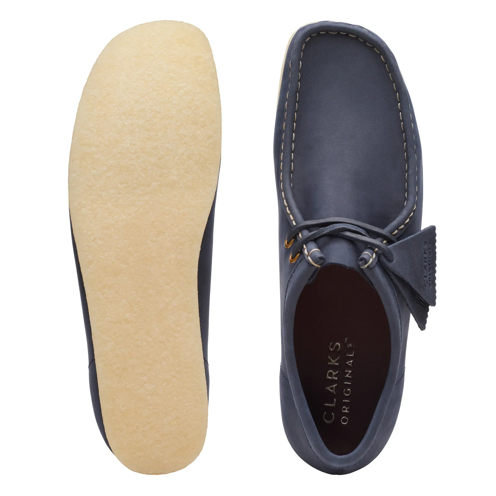 Clarks Wallabee blue leather oxfords for men