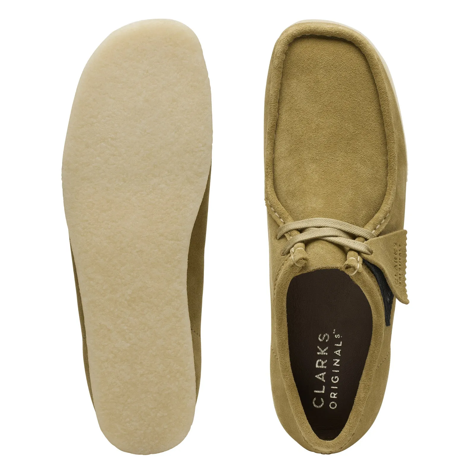 Clarks Wallabee green suede oxfords for men