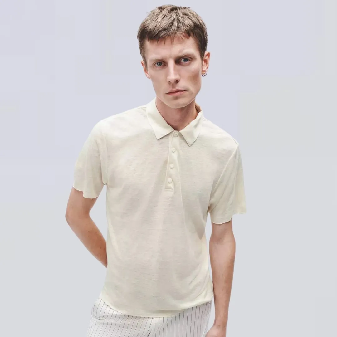 Classic Linen Polo (Ivory)