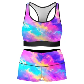 Cloudopia Rave Bra and High Waist Booty Shorts Combo